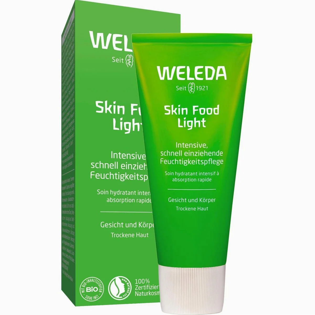 Weleda Skin Food Light, leichte Feuchtigkeitspflege für Gesicht & Körper — zieht schnell ein, intensive Hydratation, angenehmes Hautgefühl