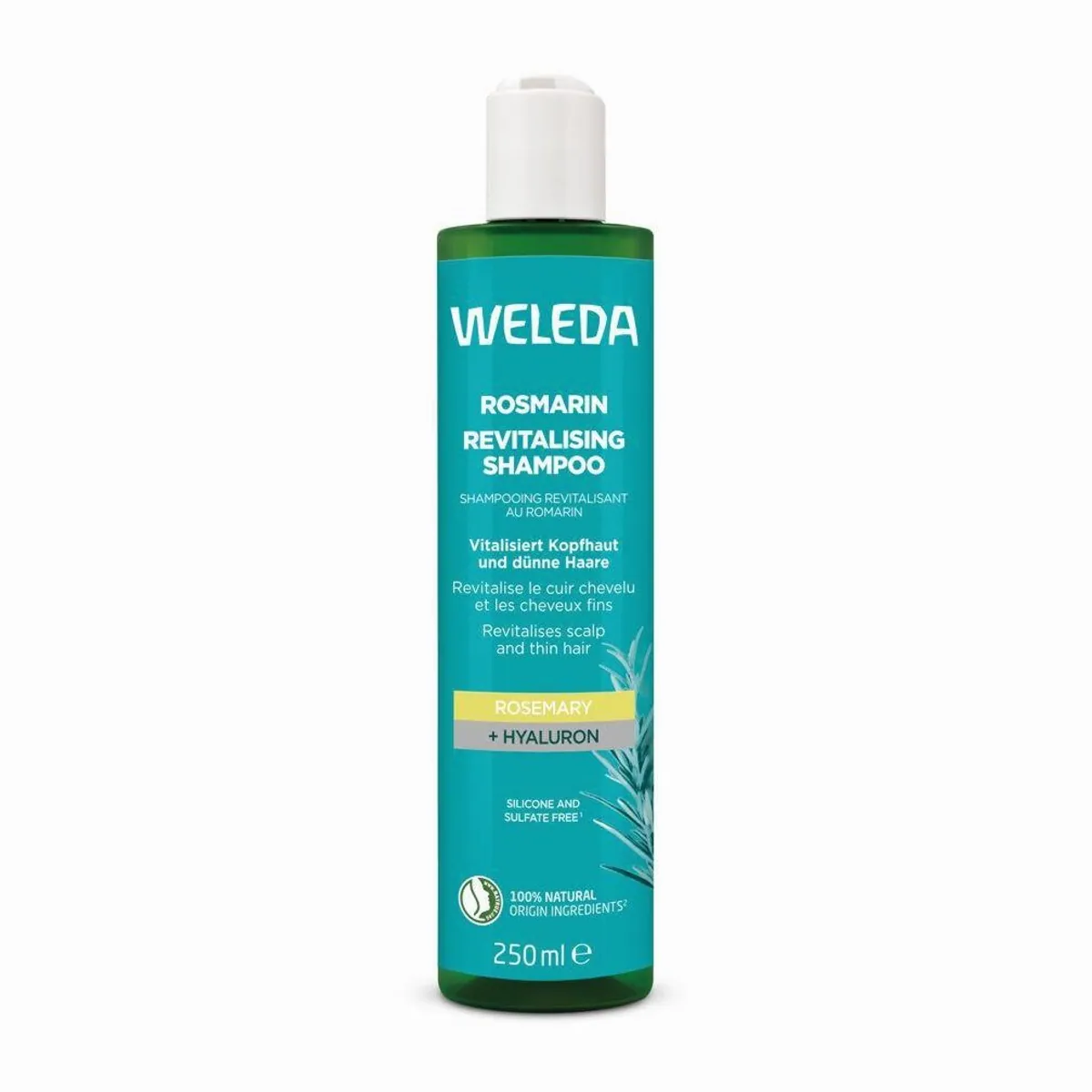 Weleda Rosmarin Revitalisierendes Shampoo, sanfte Reinigung, vitalisierende Pflege, voluminisierendes Haarerlebnis