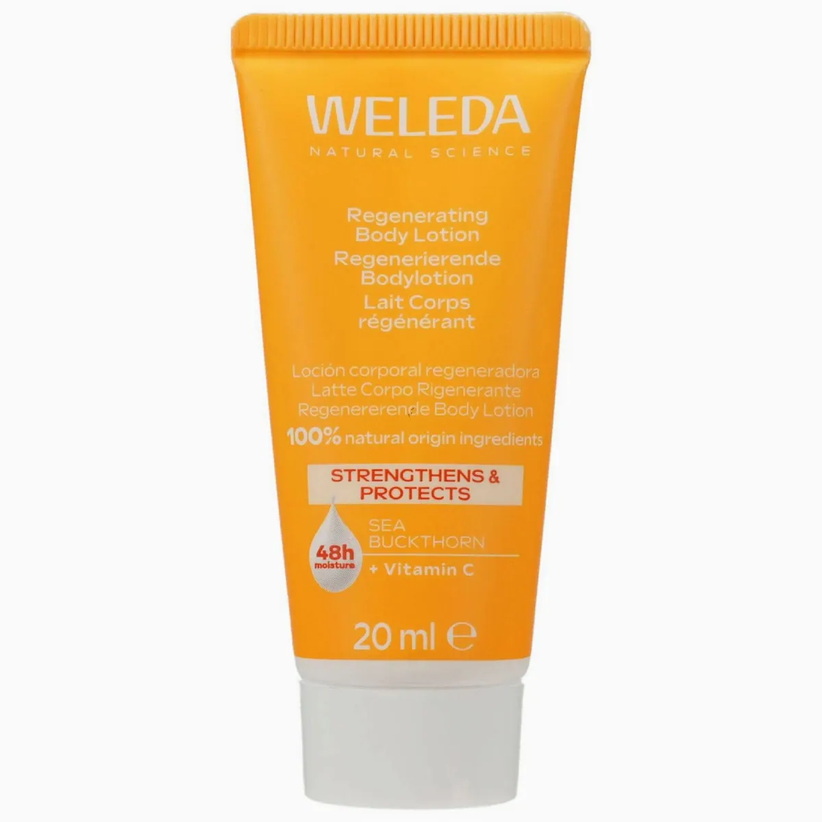 Weleda Regenerierende Bodylotion 20 ml, intensive Feuchtigkeit, pflanzliche Wirkstoffe, für reife Haut