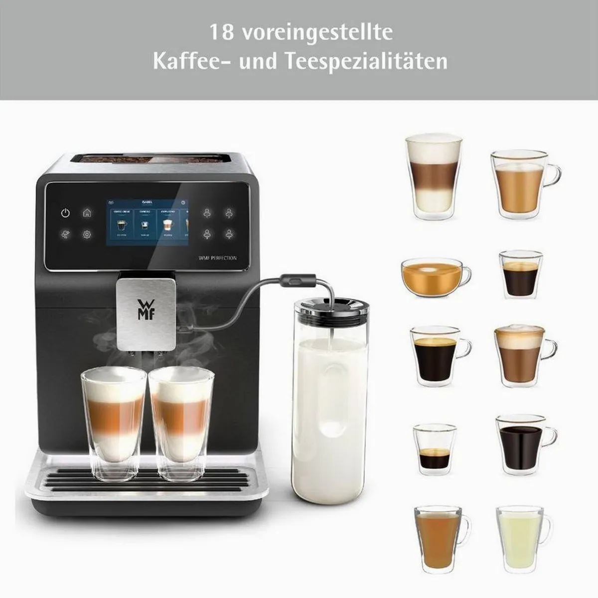 WMF Perfection 880L Kaffeevollautomat, 18 Spezialitäten, Double Thermoblock, Edelstahl-Mahlwerk 5