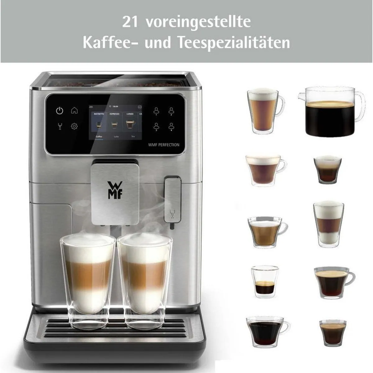 WMF Perfection 680 Kaffeevollautomat, 21 Rezepte, WiFi-Konnektivität, Doppel-Thermoblock 4