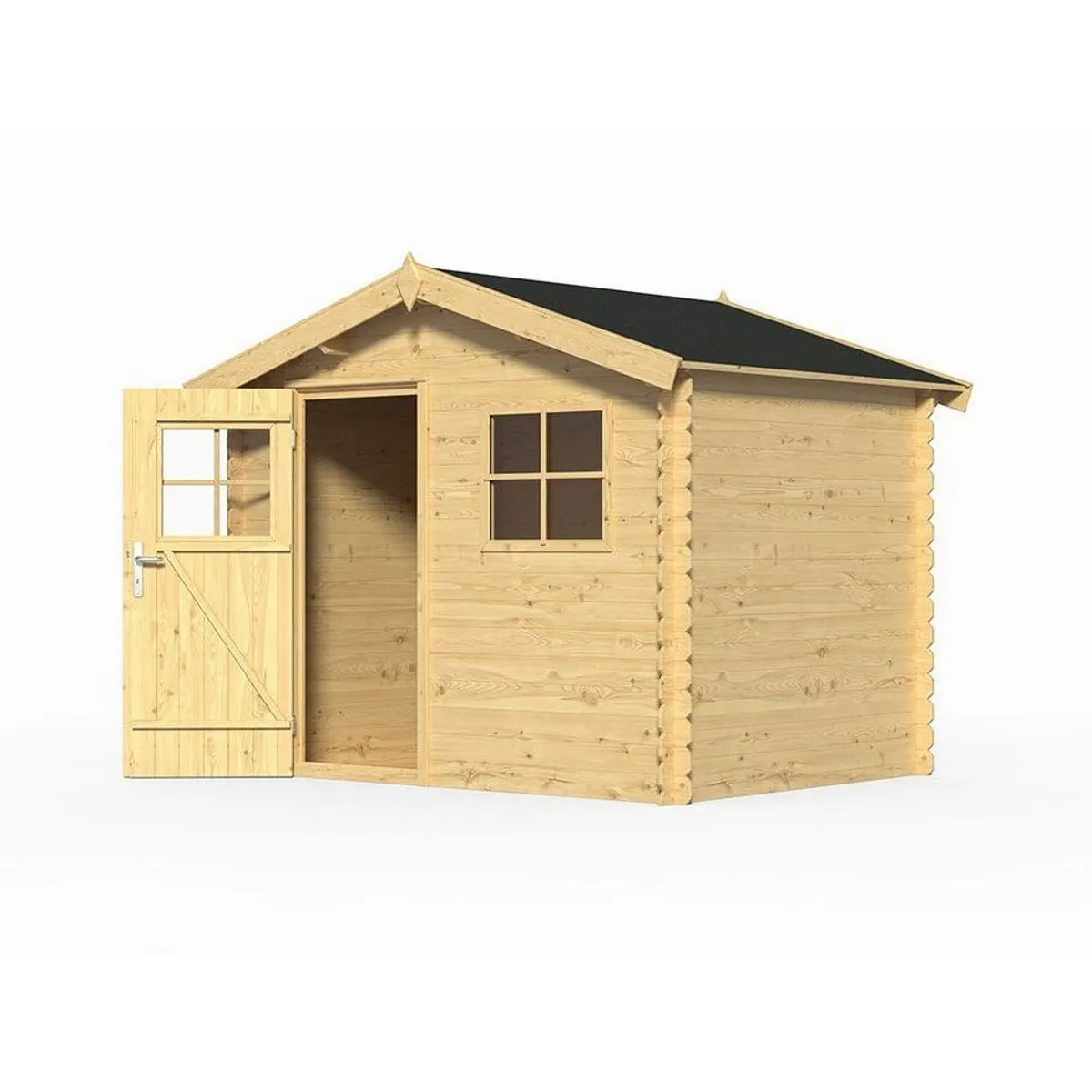 Woodtex Gartenhaus Zerna, 19 mm Wandstärke, robuster Blockbohlenbau — 274x284 cm 2