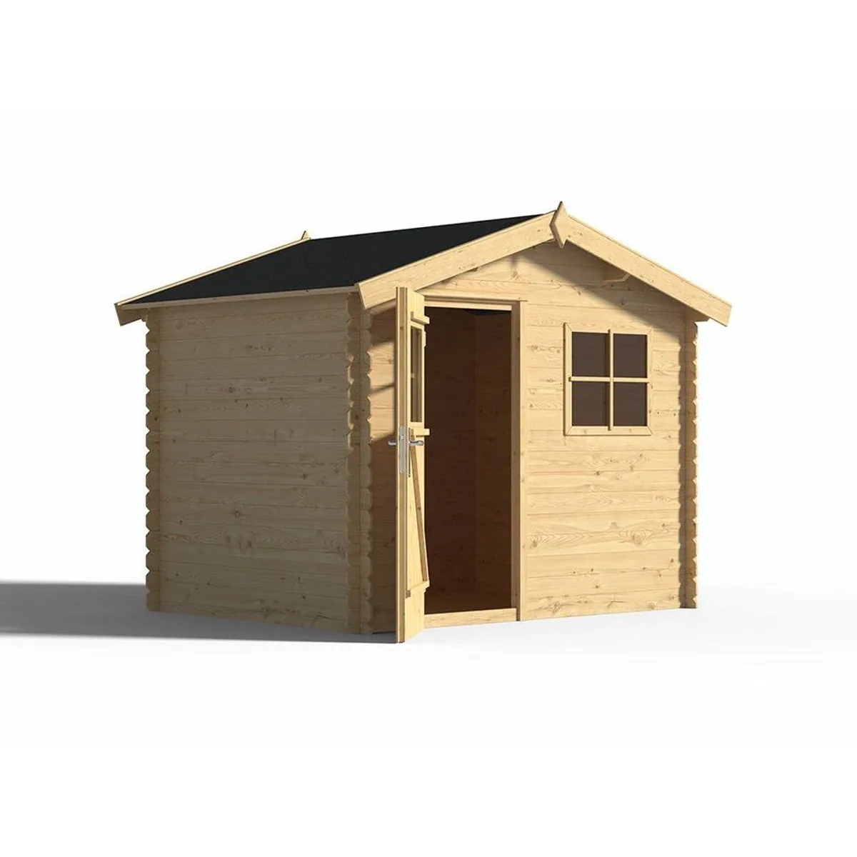 Woodtex Gartenhaus Zerna, 19 mm Wandstärke, robuster Blockbohlenbau — 274x284 cm 3