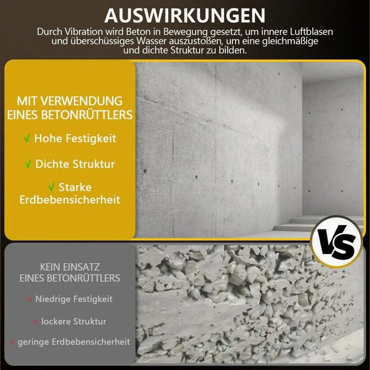 XERSEK Betonmischer, 3200W Motor, 6800 U/min, 35mm Schwingkopf 5