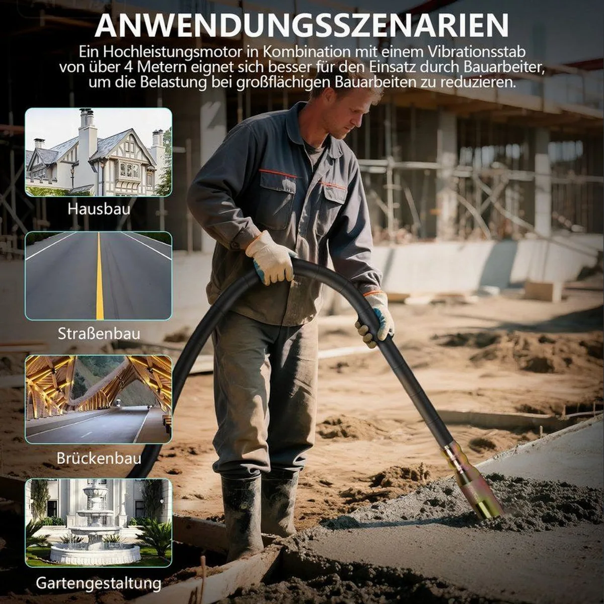 XERSEK Betonmischer 3200W, leistungsstarker Motor und flexibles Design 3