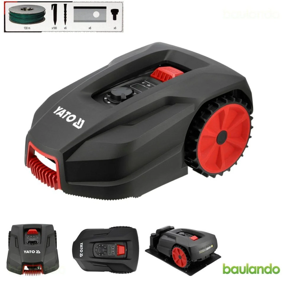 Yato Mähroboter YR500, Rasenflächen bis 500 m², Regensensor, App-Steuerung