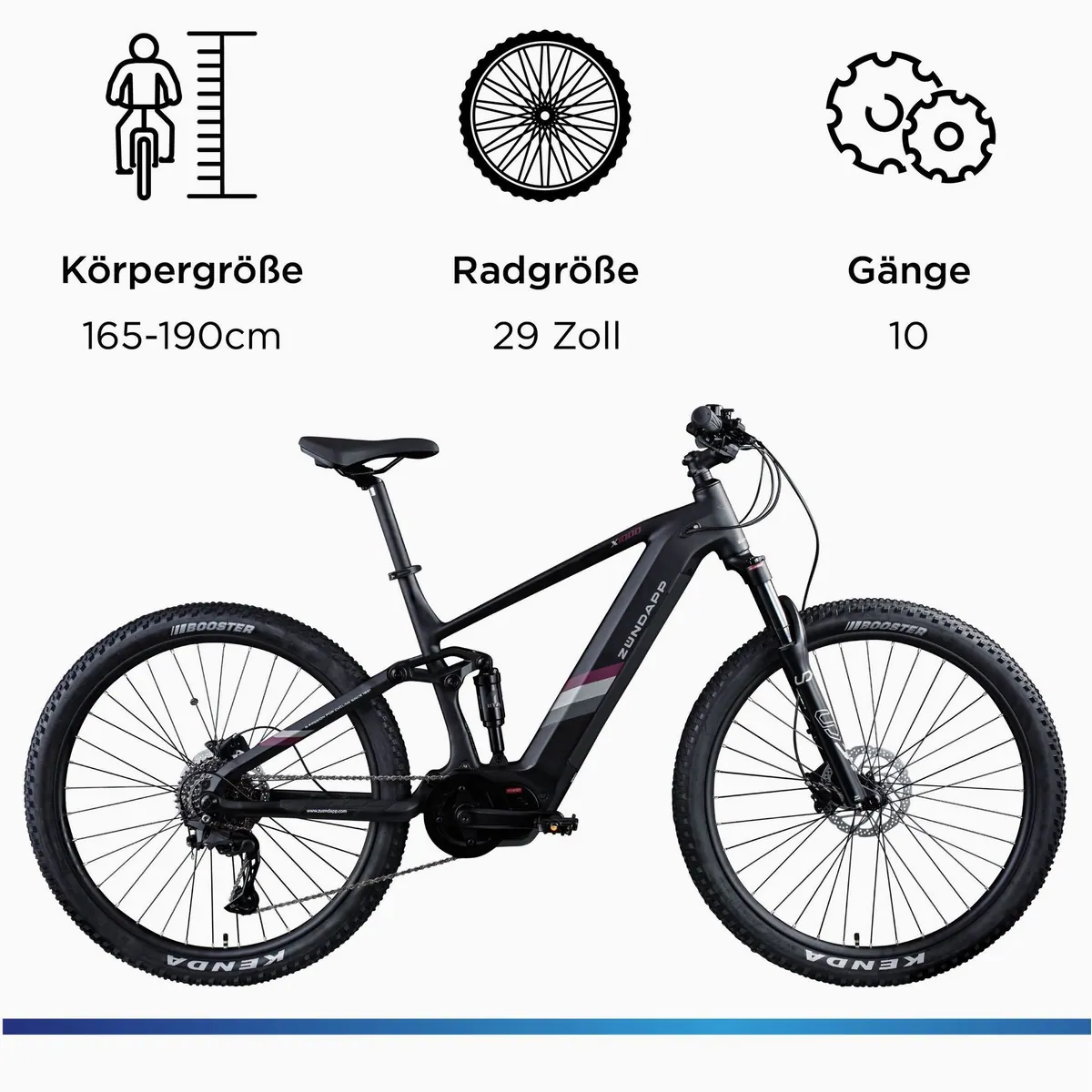 Zündapp X1000 E-Bike Mountainbike, vollgefedert, kraftvoller Mittelmotor, 733 Wh Akku 3