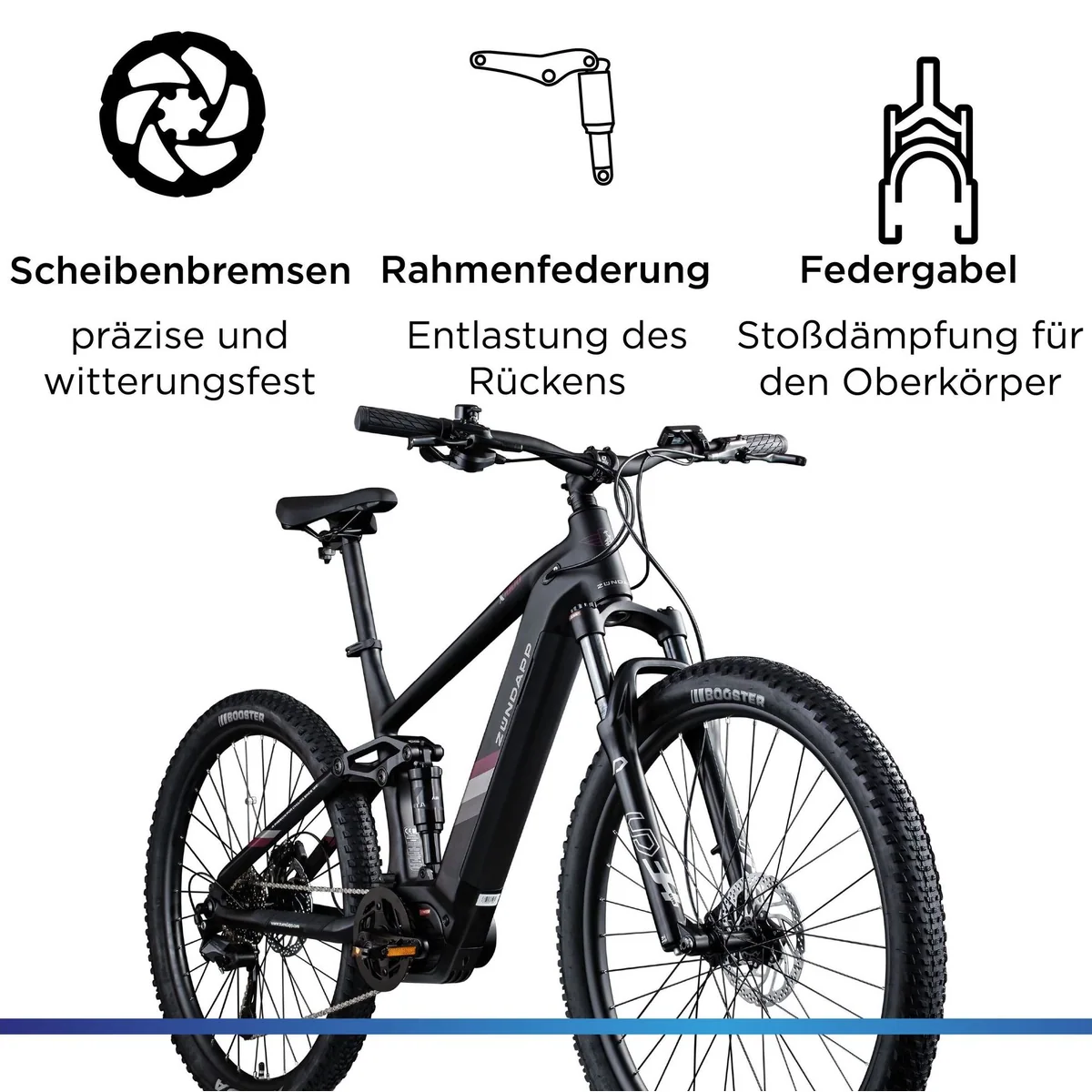 Zündapp X1000 E-Bike Mountainbike, vollgefedert, kraftvoller Mittelmotor, 733 Wh Akku 4