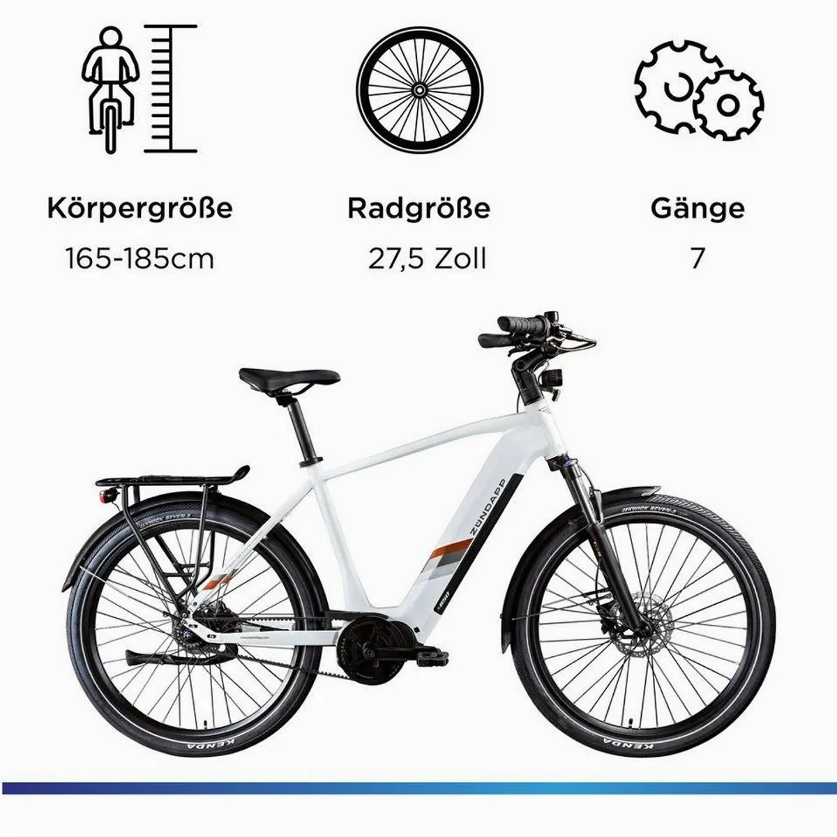 Zündapp X850 E-Bike Trekkingrad, 7 Gang Nabenschaltung, Mittelmotor, 550 Wh 3