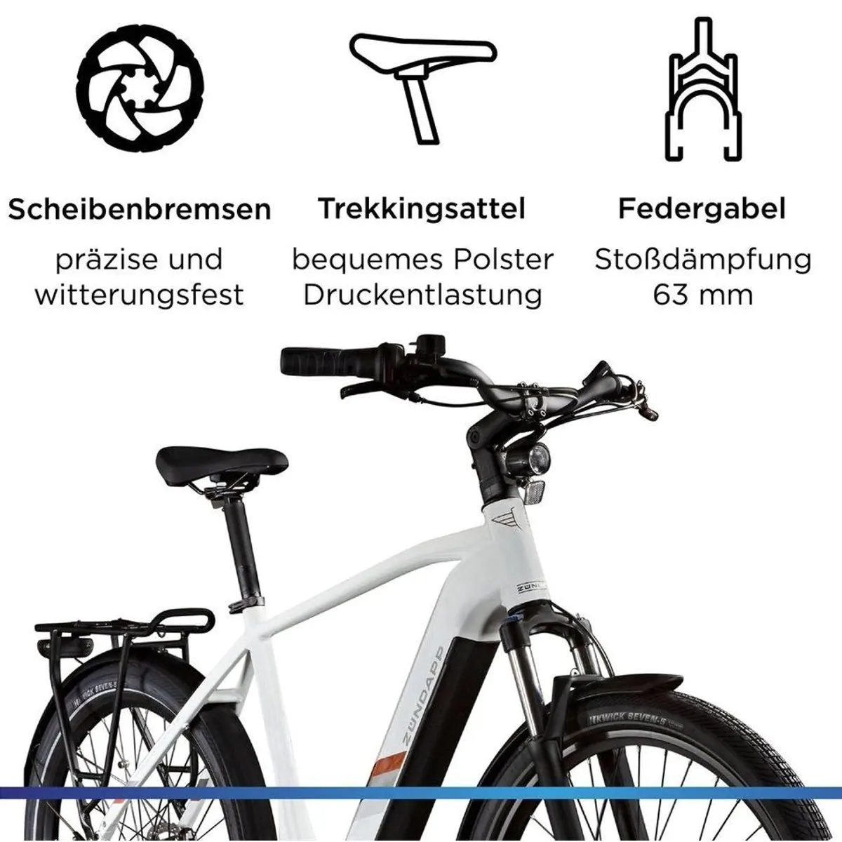 Zündapp X850 E-Bike Trekkingrad, 7 Gang Nabenschaltung, Mittelmotor, 550 Wh 4