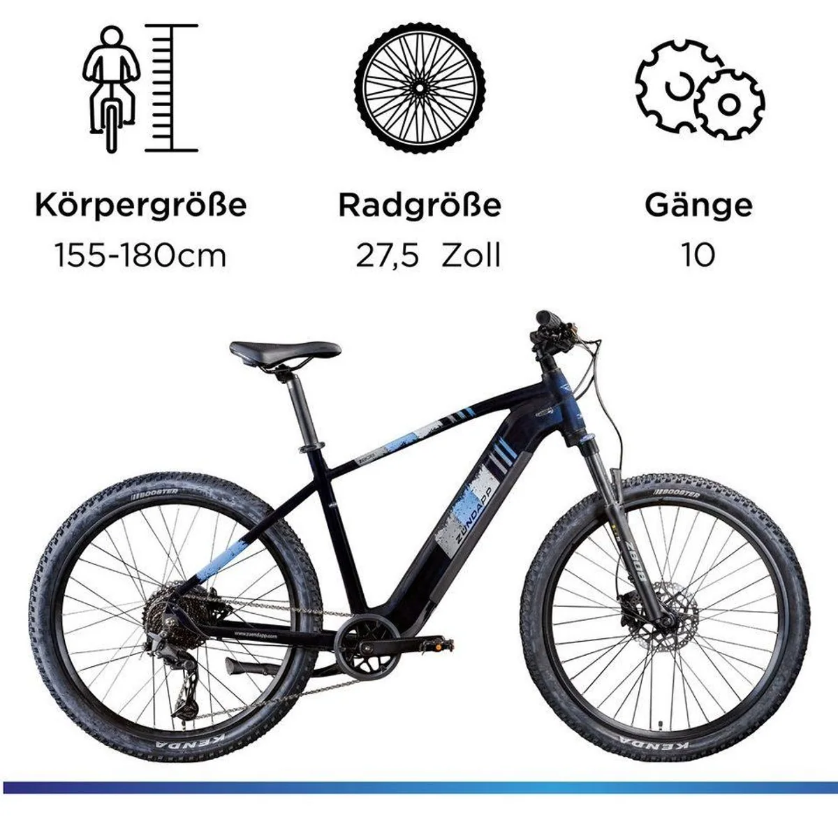 Zündapp Z808 E-Bike, 10-Gang Shimano Deore, leistungsstarker Heckmotor — ideal für Stadt und Gelände 3