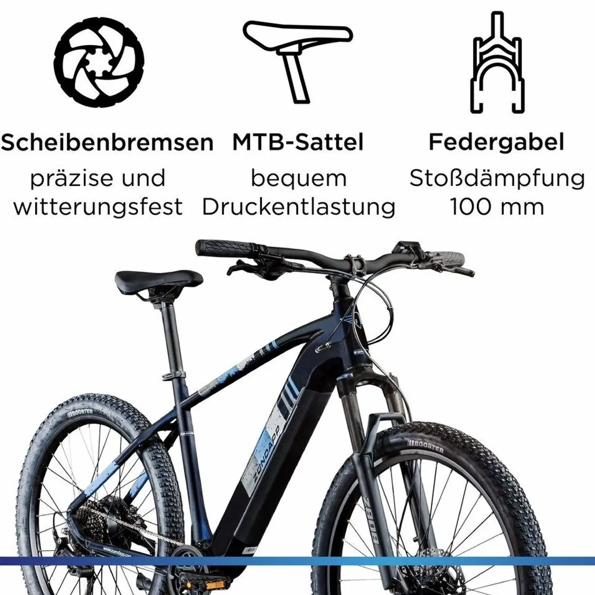 Zündapp Z808 E-Bike, 10-Gang Shimano Deore, leistungsstarker Heckmotor — ideal für Stadt und Gelände 4
