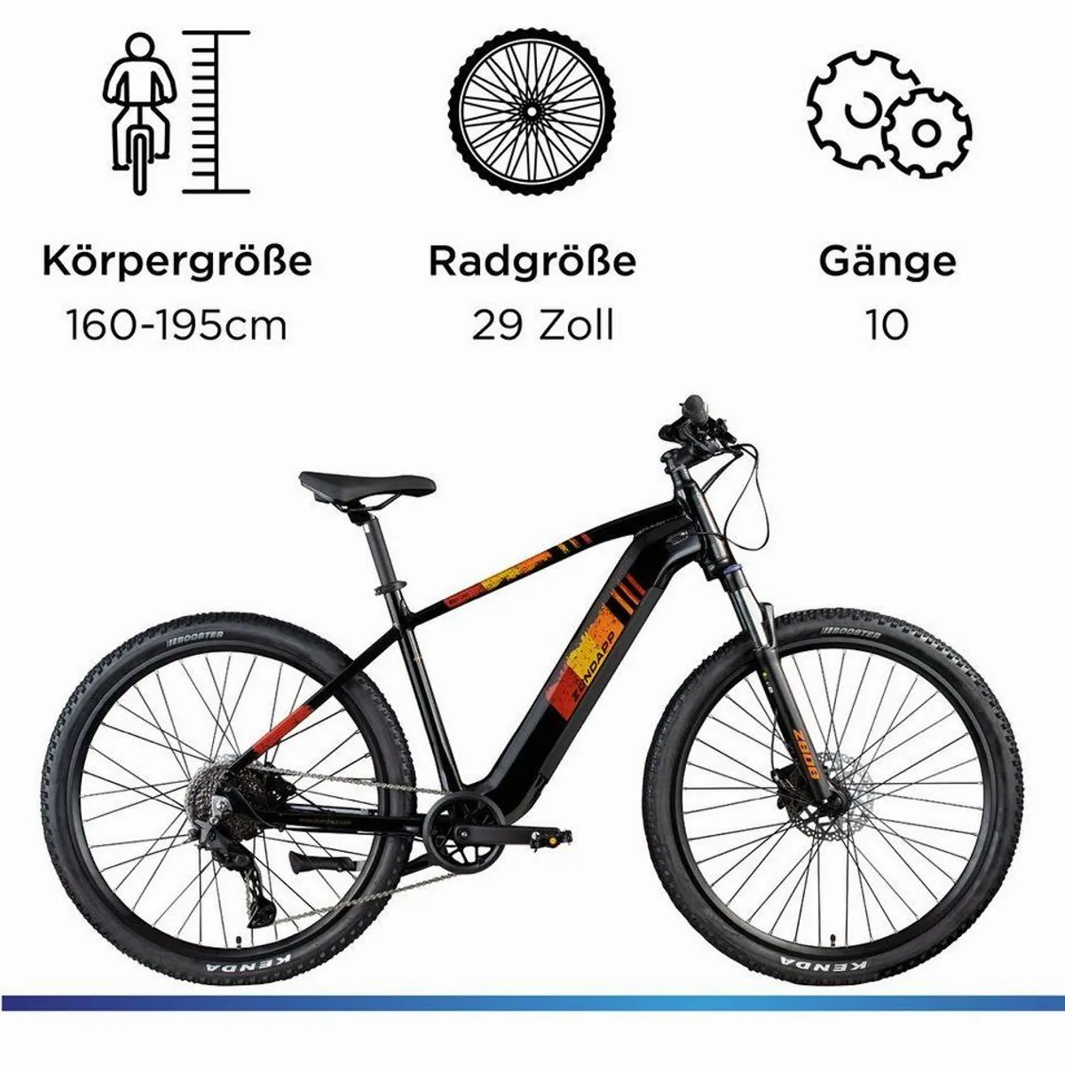 Zündapp Z808 E-Bike Mountainbike, 550 Wh Akku, 10-Gang Shimano Deore, Heckmotor 3