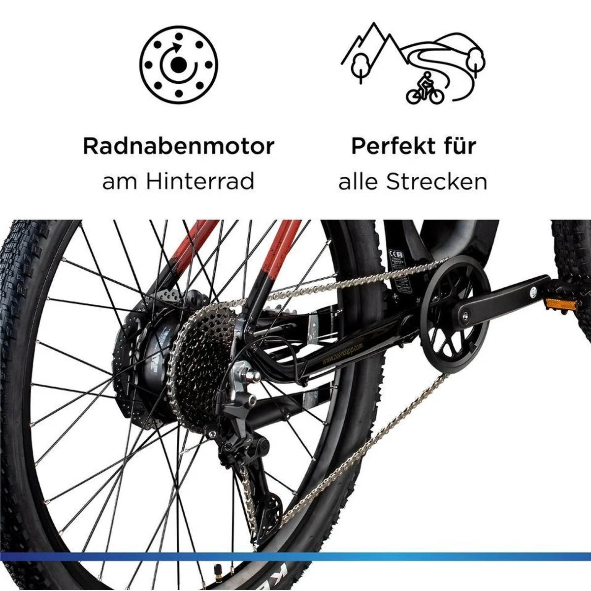 Zündapp Z808 E-Bike Mountainbike, 550 Wh Akku, 10-Gang Shimano Deore, Heckmotor 5