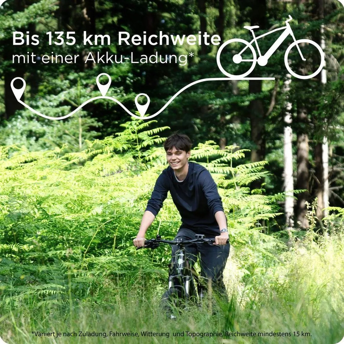 Zündapp Z890 E-Bike Mountainbike, 10 Gang Shimano Schaltung, 550 Wh Akku, App-Steuerung 3