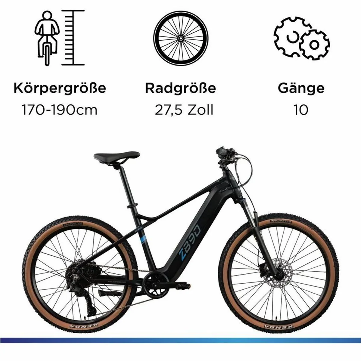 Zündapp Z890 E-Bike Mountainbike, 10 Gang Shimano Schaltung, 550 Wh Akku, App-Steuerung 4