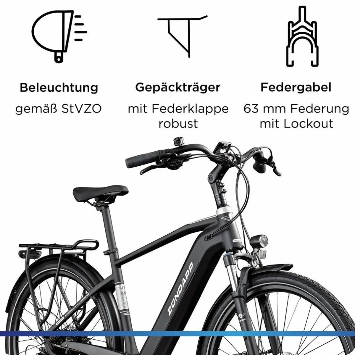 Zündapp Z810 Trekking E-Bike, 8-Gang Shimano, Ananda Heckmotor, 550 Wh Akku 4