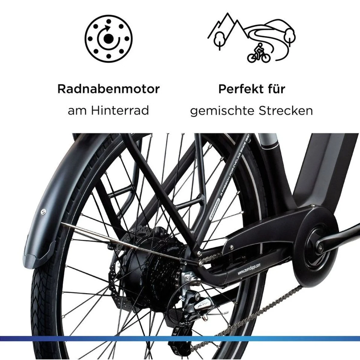Zündapp Z810 Trekking E-Bike, 8-Gang Shimano, Ananda Heckmotor, 550 Wh Akku 5