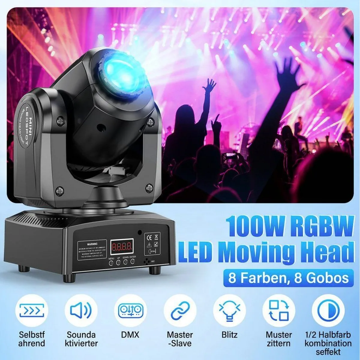 ZonQoonz Discolicht 100W Moving Head Light, präzise Steuerung & vielseitige Effekte 2