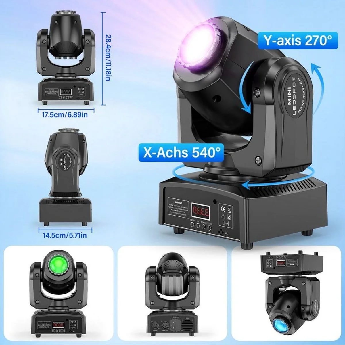 ZonQoonz Discolicht 100W Moving Head Light, präzise Steuerung & vielseitige Effekte 5